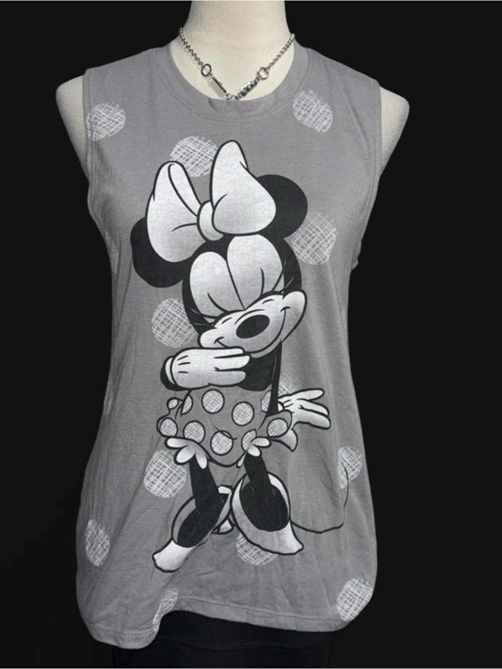 Disney Gray Minnie Mouse Sleeveless Tank Top